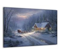 Kit di Dipingere con i Numeri Adulti Inverno Natale Paint by Numbers con Vernici e Pennelli, Kit di Pittura a Olio Dipinte a Mano Incorniciato, per Halloween Decorazioni Autunnali Casa 45x60cm J-j-57