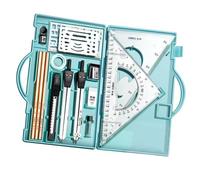 Kit di disegno,Kit di disegno | Set di strumenti di disegno geometrico,Set compasso e goniometro, set da disegno con matite da disegno, righello triangolare per artisti