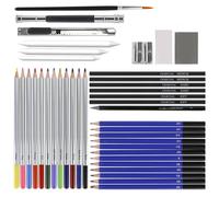 Kit di Disegno Professionale 41 Pezzi, Porta con Charcoal, Matite Graphite a Colori