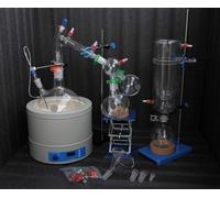 Kit di distillazione a percorso breve in vetro da 5000 ml con trappola fredda e mantello riscaldante magnetico - for una distillazione frazionata efficiente