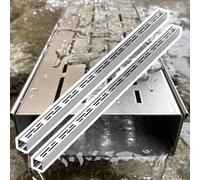 Kit di drenaggio a canale metallico Drenaggio dell'acqua per patio esterno, giardino e sotto terrazza, trincea a fessura 1M