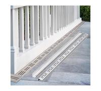 Kit di drenaggio for Trincea in Acciaio Inossidabile, Canale di drenaggio e Griglie Rimovibili, deviatore for canalette fognarie Commerciali for vialetti d'accesso(100X10X5Cm)