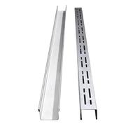 Kit di drenaggio for Trincea in Acciaio Inossidabile, Scarico Doccia Rettangolare e Griglie, grondaia for parcheggio Esterno su marciapiede, Patio, Pavimento(100X3.5X3cm)