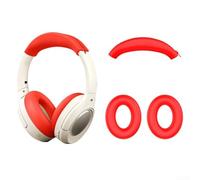 Kit di due pezzi in silicone per auricolari, resistente alla polvere, assorbe gli urti, copertura a 360 gradi, fascia e paraorecchie (rosso)