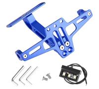 Kit di eliminazione del parafango in alluminio,supporto universale per targa per moto, supporto per lampada indicatore di direzione posteriore a LED. Porta targa,Portatarga Moto(Blue)