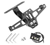 Kit di eliminazione del parafango in alluminio,supporto universale per targa per moto, supporto per lampada indicatore di direzione posteriore a LED. Porta targa,Portatarga Moto(Black)