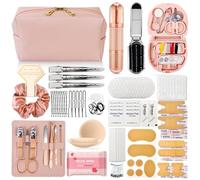 Kit di emergenza per matrimonio da donna, 39 articoli essenziali per la sposa, squadra, sposa, kit da viaggio tutto in uno, per la cura personale, set da viaggio da donna, rosa, blush bliss rosa