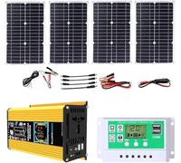 Kit di energia solare off-grid da 6000 W con pannello solare impermeabile da 100 W e regolatore di carica da 50 A for camper, barche ed emergenza(Yellow)