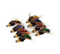 Kit di esche a mosca da 4,2 cm per pesca alla spigola e alla trota, 8 | Plastica ad alta resistenza, movimento realistico, dimensioni 4,2 cm, ideale per trote basse, confezione da 8 pezzi