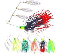 Kit di esche da pesca, 5 pezzi, con design a testa di pesce e protezione antitangling per ridurre l'impigliamento per la pesca della spigola (tuta a 5 colori)