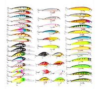 Kit di Esche da Pesca in Mare Artificiali 43 Pezzi Spinning Set - Rigida bionica Contiene Crankbaits, Stickbait, Ganci