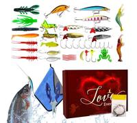 Kit di Esche da | Scatola Attrezzi Da Realistica | Esche Realistiche per Catturare Persico | Per Uomini Papà tori Acqua Salata Acqua Trota Pesce Gatto Salmone Walleye