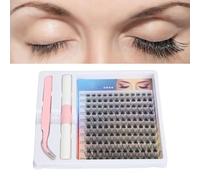 Kit di Estensione Ciglia, 120 Cluster Kit di Estensione Ciglia Fai Te 8 a 16 Mm, Cluster di Ciglia Individuali, con Pinzette per Colla a Doppio Uso 2 Ml, per Principianti