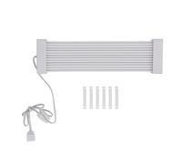 Kit di estensione del cavo per alimentatore da 24 pin a 24 pin, cavo di alimentazione ARGB 5 V sincronizzato per scheda madre e scheda grafica, con guaina in silicone da 205 mm e p (Testa Bianca)