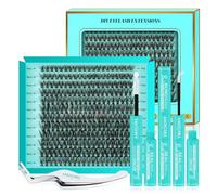 Kit di estensione delle ciglia 240Pcs 40D Clusters Kit, Lash Bond And Seal, Lash Remover, Lash Twzzer per ciglia false Cluster Kit (D-Mix9-16mmKit)