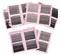 Kit di estensioni ciglie D-Curl da 640 pezzi, set di estensioni ciglie super arricciate, trucco per gli occhi multistile, adatto per principianti, lunghezza mista da 10-16 mm, naturale, a grappolo, so