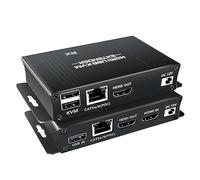Kit di Estensore KVM HDMI USB 1080P, BolAAzuL Estensore HDMI KVM USB Balun 50M su Cavo di Rete RJ45 Cat5e/6 con Funzione Loop Out e POC, Trasmissione Senza Perdite a Distanza Flessibile