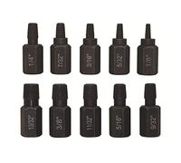 Kit di estrattori per viti trattati termicamente, 10 pezzi, rimuove facilmente e rapidamente gli strumenti rimuovi facilmente le viti spogliate Set di estrattori a testa esagonale