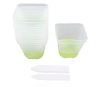 Kit di Etichette per Pentole per la Scuola Materna, 12 Pezzi di Plastica Riutilizzabile in Plastica con 12 Etichette Fori di Drenaggio Trasparente a Base di Silicone Morbida (verde fluorescente)