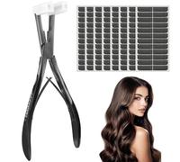 Kit di extension per capelli e 96 pezzi di nastro, pinze per extension per capelli veri, extension per capelli veri, per installazione professionale