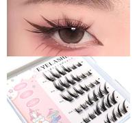 Kit di extension per ciglia autoadesive singole, senza colla, pre-incollate, dall'aspetto naturale, riutilizzabili, ciglia alate