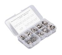 Kit di fascette stringitubo a orecchio singolo da 70 pezzi in acciaio inossidabile continuo 9 specifiche Kit di assortimento di fascette stringitubo per uso automobilistico,