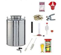 KIT DI FERMENTAZIONE BIRRA ACCIAIO INOX 18/10 FUSTO 50LT+ACCESSORI+MALTO COOPERS