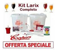 KIT DI FERMENTAZIONE BIRRA "LARIX" + MALTO COOPERS 23LT + AVVINATORE FAI DA TE