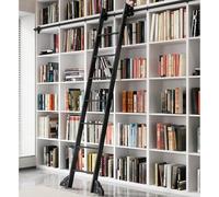 Kit di ferramenta a scala per biblioteca con binario scorrevole e ruote a rulli per pavimento per uso domestico e interno