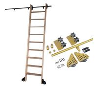 Kit di ferramenta a scala scorrevole, binario per libreria e sistema di binari per libreria, scala non inclusa, resistente