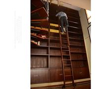 Kit di ferramenta a scala scorrevole per biblioteca, con ruote e freni a pavimento, sistema di binari da 9,2,4 m, per un facile accesso, elegante decorazione per la casa, perfetta per librerie e