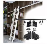 Kit di ferramenta a scala scorrevole per biblioteca, con ruote e freni per una facile installazione in case e biblioteche