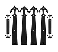 Kit Di Ferramenta for Porta Del Garage In Acciaio Da 6 Pezzi, Maniglie Decorative for Cerniere Della Porta Del Garage for Porte In Metallo, Porte In Legno E Altri Cerniere for Porte Hardware(Anchor)