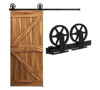 Kit di ferramenta for porta scorrevole del fienile, resistente, fluido e silenzioso, facile da installare, adatto for pannello for singola, ruota grande a forma T2, Scivolamento regolare