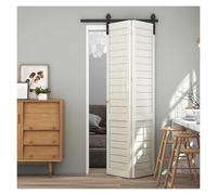 Kit di ferramenta for porte da fienile, guida for porta bypass scorrevole for, for camere letto, bagni con doccia, fattorie e cucine(78.7" Track (Single Door))