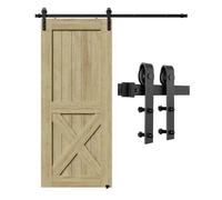Kit Di Ferramenta For Porte Scorrevoli Del Fienile, Binari For Armadi In Acciaio Al Carbonio,accessori For Binari For Porte Singole Neri,for Garage Di Casa(59" Track (Single Door))