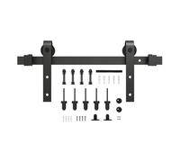 Kit Di Ferramenta For Porte Scorrevoli Del Fienile,binari For Armadi In Acciaio Al Carbonio,accessori For Pulegge Ispessite,for La Biblioteca Del Garage Casa(72" Track (Single Door))