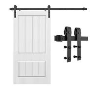 Kit Di Ferramenta For Porte Scorrevoli Del Fienile,binari For Armadi In Acciaio Al Carbonio,kit Rulli For Binari For Porte Singole,for Garage,guardaroba,bagno(86.6" Track (Single Door))