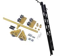 Kit di ferramenta per binario scala scorrevole, kit binario armadio 100-732cm, kit per porta scorrevole del fienile, binario per scala a rotelle con ruote a pavimento, tubo tondo(500cm Kit pista)