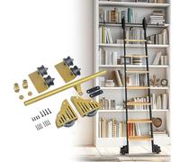 Kit di ferramenta per libreria, binario scorrevole per uso domestico e interno, facile installazione, costruzione durevole, scala non inclusa