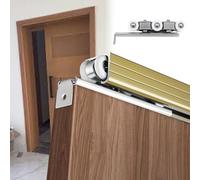 Kit di ferramenta per Porte scorrevoli a Scomparsa, Montaggio Superiore, Resistente, Sistema di binari per Porte scorrevoli Tipo fienile, Binario in Alluminio con rulli e Accessori, Finitura