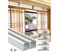 Kit di ferramenta per porte scorrevoli per garage e porte a scomparsa, sistema di binari a soffietto