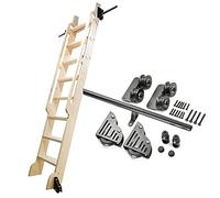 Kit di ferramenta per Scala da Biblioteca con rotelle, Kit per Porta Scorrevole a Scomparsa, Kit di ferramenta per Binario di Sospensione per Scala Scorrevole + Binario di prolunga (Scala No