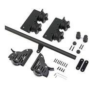 Kit di ferramenta per scala scorrevole Black Serene, set completo di accessori per scala scorrevole con binario/rotaia rotondo e ruote frenanti per pavimenti (senza scales)(200cm Kit pista)