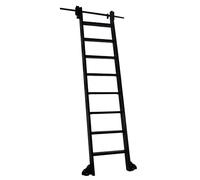 Kit di ferramenta per scala scorrevole da biblioteca con ruote, kit di binari per scala scorrevole nera, binario per scala mobile a tubo tondo da 3,3-20 piedi (senza scala) - Kit scala esten