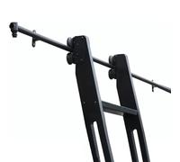 Kit di ferramenta per scala scorrevole per biblioteca con ruote (senza scala), kit di ferramenta per scala scorrevole con tubo tondo da 3,3-24 piedi, rullo da pavimento con freno, binario pe