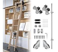 Kit di ferramenta per scala scorrevole retrattile - Binario rotondo da 100 cm a 600 cm per uso interno in soppalco, biblioteca - Sistema di scale mobili salvaspazio(400cm Kit pista)
