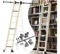 Kit Di Ferramenta Per Scale Scorrevoli Con Libreria A Rotelle - Ferramenta Per Binari Per Scale Scorrevoli, Ferramenta Per Binari Per Porte Scorrevoli Da Fienile(800cm(26.2 ft) track kit)