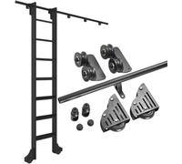 Kit di ferramenta per scale scorrevoli da biblioteca, binario mobile in acciaio da 3,3 a 20 m, include rulli per pavimento, elegante scala girevole per arredamento moderno