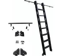 Kit di ferramenta per scale scorrevoli, per porta da fienile, per scale e armadi, compatibile con binari di lunghezza da 200 cm a 600 cm (scala non inclusa)